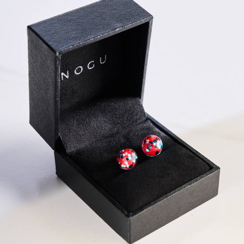 Feu et glace | Argent sterling 925 | Clous d'oreilles en verre Firefly